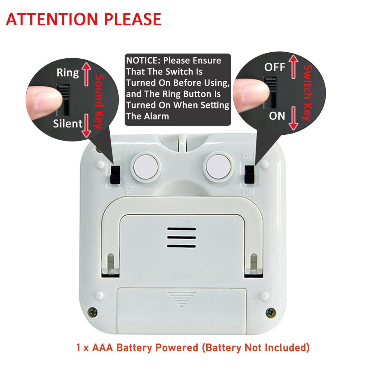 HASTHIP LCD Digital Kitchen Timer Magnet Alarm Clock 24hs Countdown Timer Time Reminder Baking Timer with Folding Bracket Battery Powered Timer for Kitchen, Study, Working Out (Battery Not Included)