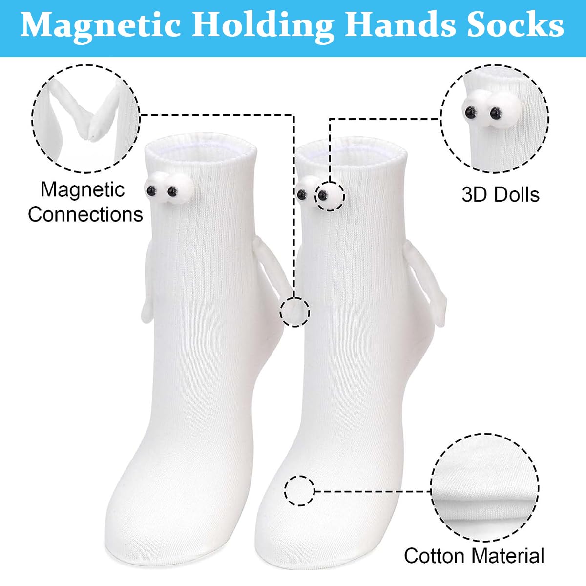 PALAY 2 pair Cotton Socks Unisex Socks Funny Couple Socks Ankle Socks for Men Women Home Socks Floor Socks Friendship Gift Christmas Gift (Black & White)