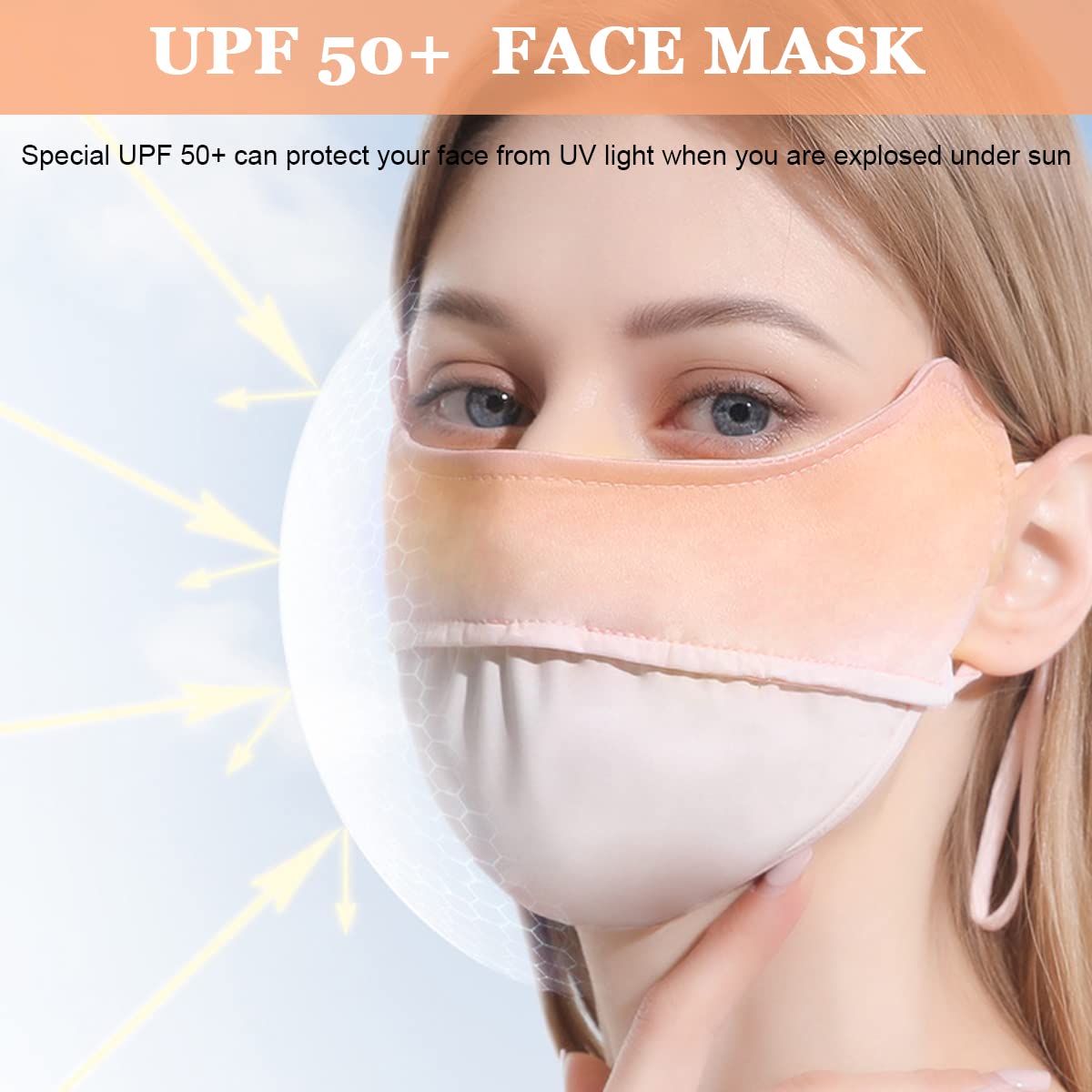 PALAY Silk Fashion Women Face Mask Upf 50+ Outdoor Women Face Mask Breathable Face Cover With Adjustable Ties Cool Face Mask For Riding, Cycling, Sport, Golfing, Washable & Reusable