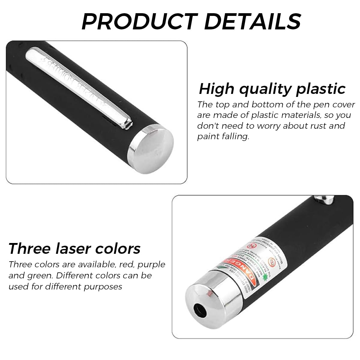 Climberty 3Pcs Laser Light LED Cat Chasing Laser Pointer Pens, Red/Green/Purple Light Dogs Pet Laser Light, Indoor Interactive Chase Cats Lazer Light Pointer Pen (Without Battery)