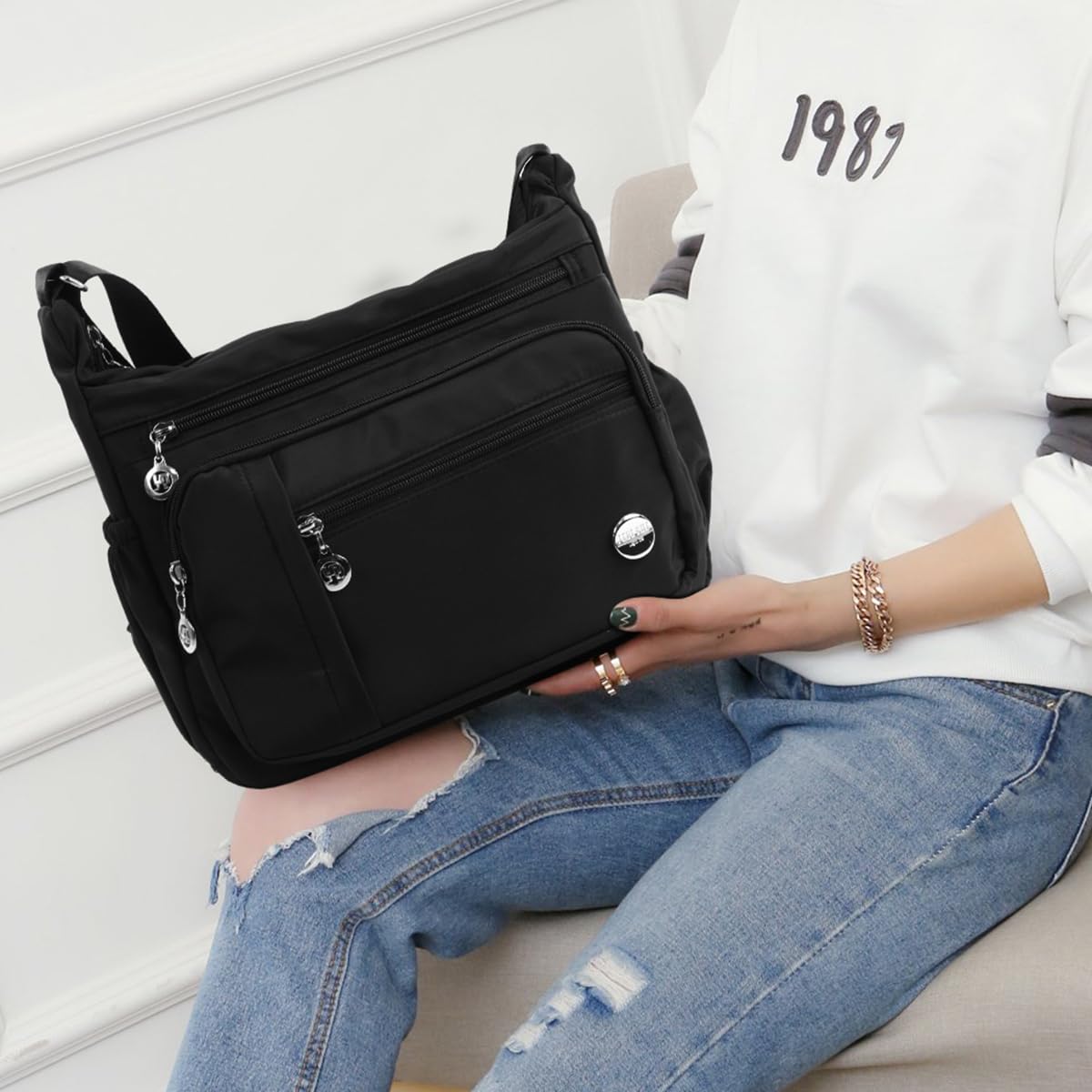 PALAY Women Shoulder Handbag Roomy Multiple Pockets Bag Ladies Crossbody Purse Fashion Tote Top Handle Satchel