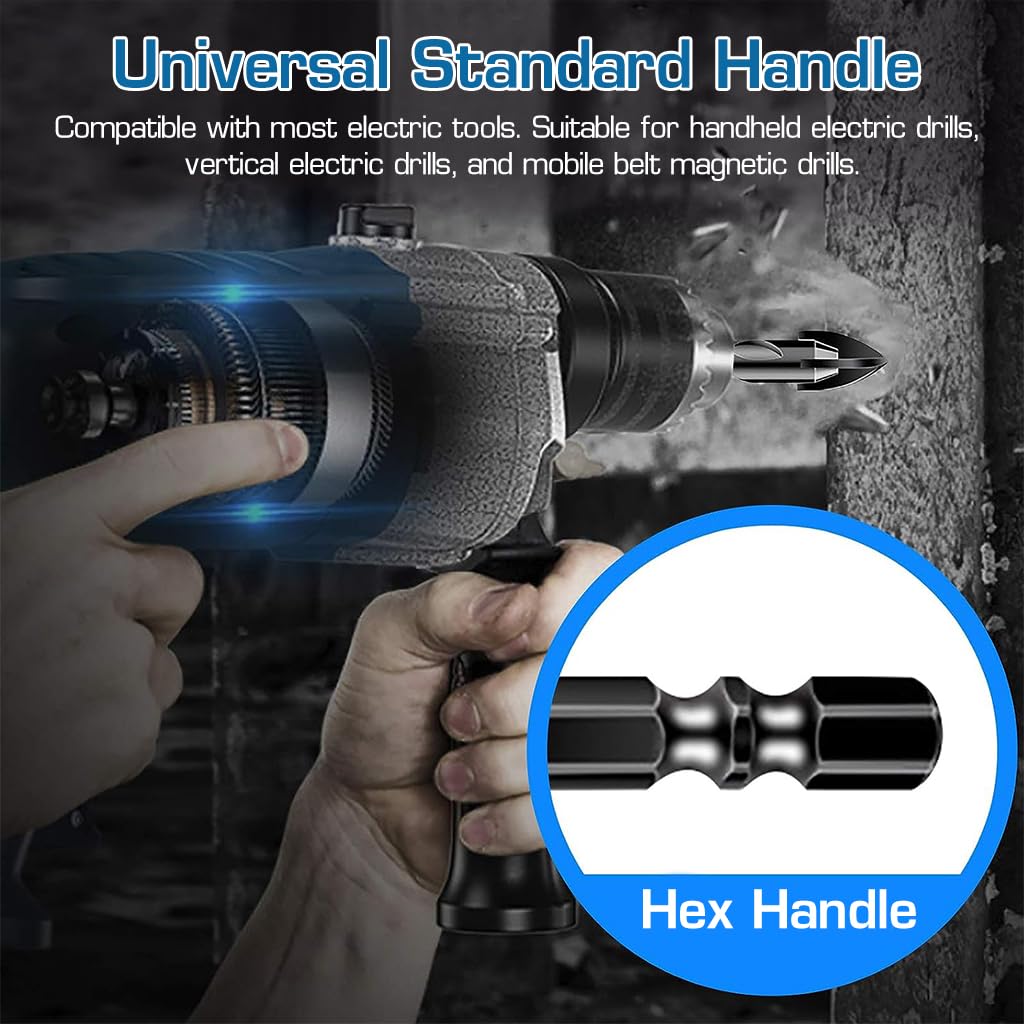 Serplex 12pcs Drill Bit Set Tungsten Steel Drill Bit with 7 Sizes Drill Bits for Glass, Tile, Brick, Cement, Concrete, Plastic, Wood