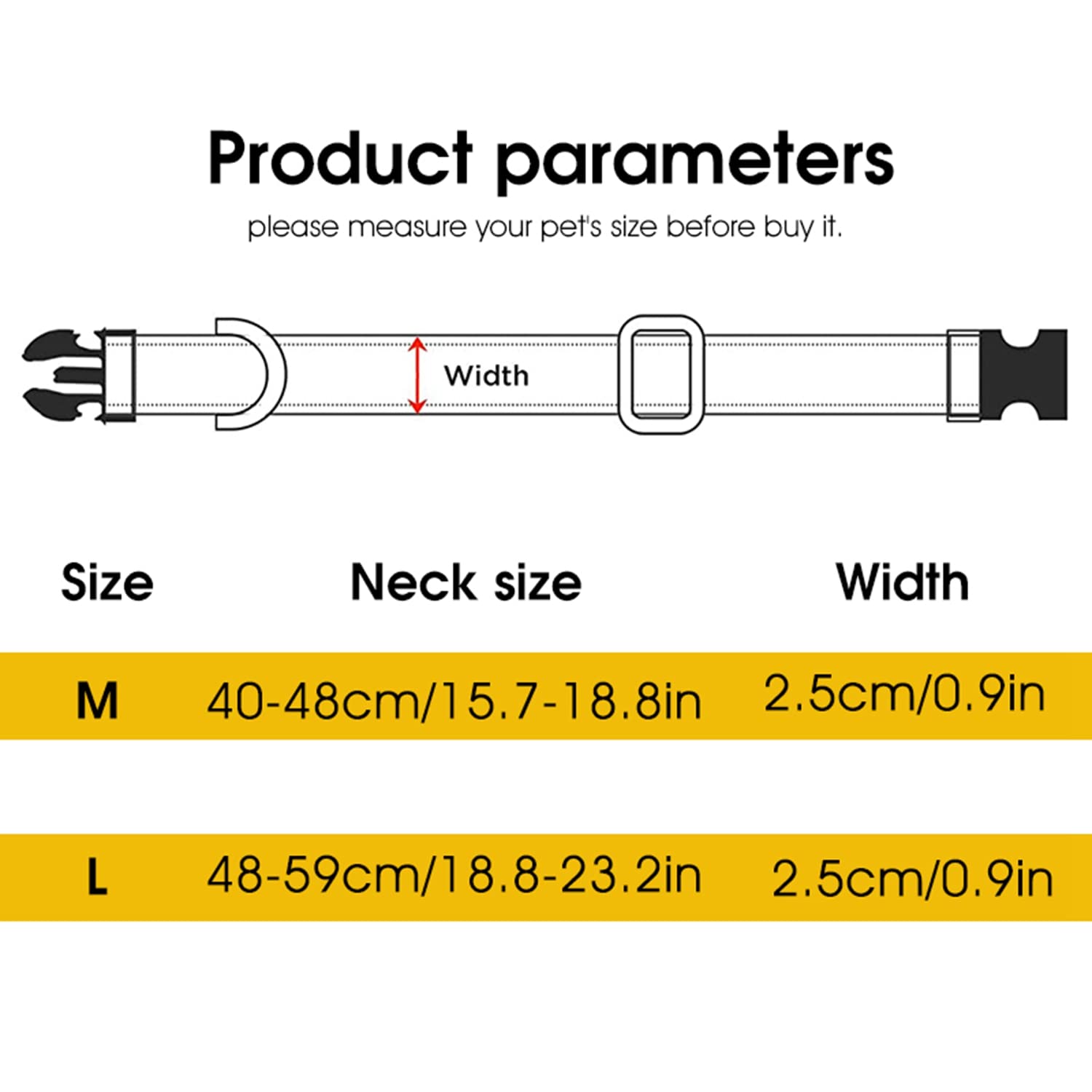 Qpets Reflective Strong Dog Collar for Medium Large Dogs, Nylon Tactical Dogs Collar with Reflective Safety Strip Leash Ring, Dog Training Collar Quick Release Buckle(L, 18.9''-23.2'')
