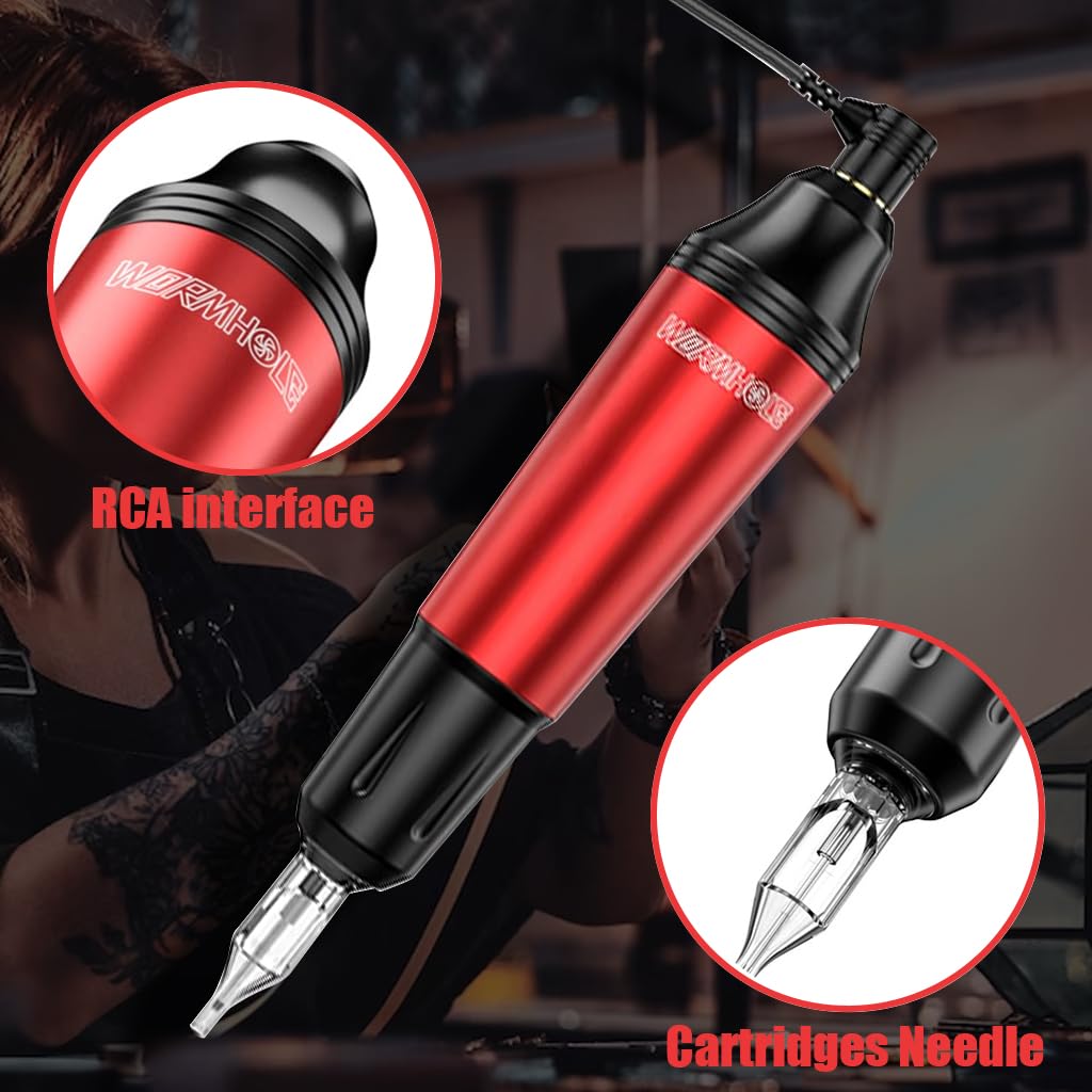 MAYCREATE Tattoo Machine with 20 Needles Cartridge, Tattoo Machine Full Kit Tattoo Pen Rotary Tattoo Machine Shader & Liner Machine Tool Tattoo Cartridge Needles for Professional Tattoo Beginners