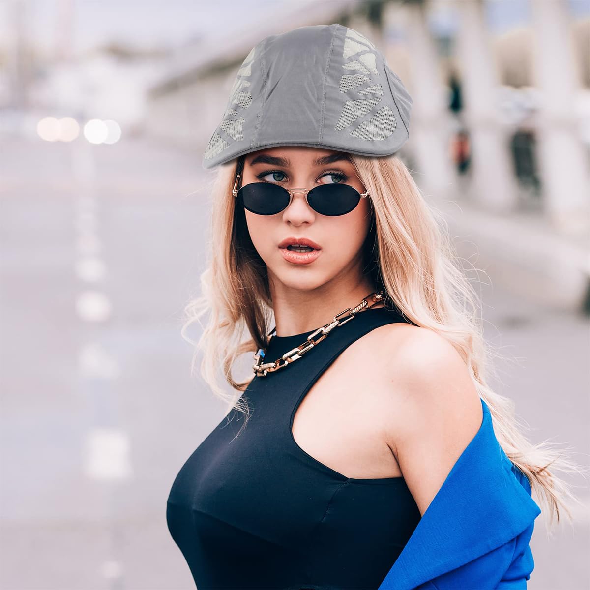 GUSTAVE Cap for Men, Sport Baseball Caps for Men, Sun Hats for Men Stylish Women with Chin Cord Stylish Adjustable Ultra Lightweight Grey
