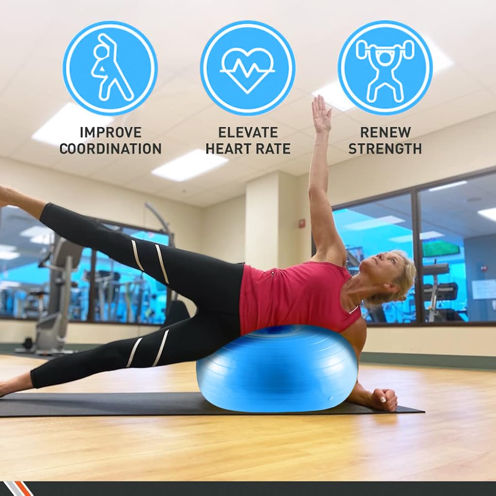 Proberos PVC Yoga Ball 19.6 inches Yoga Donut Ball Balance Training Ball Stability Donut Ball Core Balancing Training Ball Inflatable Yoga Donut Ball with Manual Air Pump
