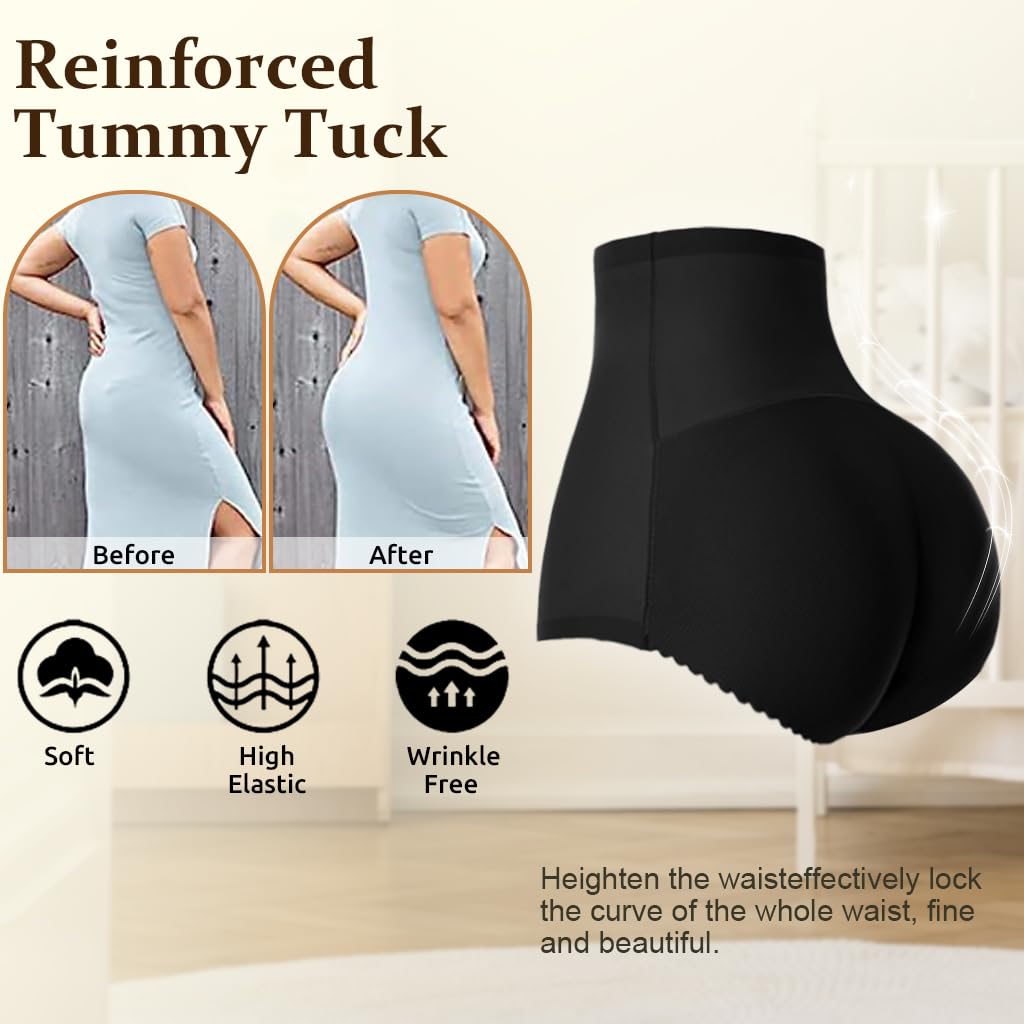 PALAY Butt Lifter Padded Underwear for Women Hip Pads Enhancer Shapewear Shorts Seamless Tummy Control Panties Body Shaper Brief, XL
