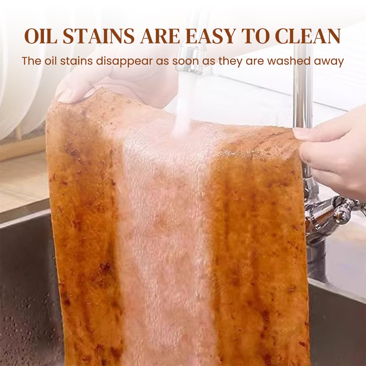 Supvox Loofah Cleaning Cloth, 10Pcs Absorbent Oil-Free Loofah Dishwashing Cloth, Natural Fiber Kitchen Cleaning Rags, Versatile & Water Absorbent, Perfect for Diverse Cleaning Tasks, 27x30cm