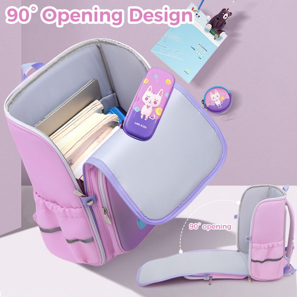 PALAY Unicorn Backpack for Kids Girls Stylish Durable Water-Resistant Backpack Shoulder School Bags for Girls Kids 6-12 Years Old Birthday & Rakhi Gift - Purple