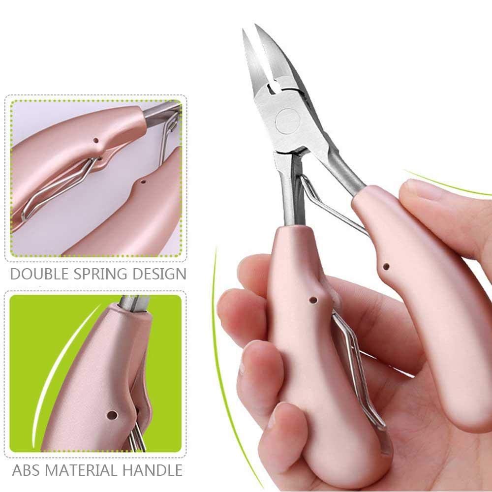 MAYCREATE leegoal Toe Nail Clipper for Ingrown or Thick Toenails, Heavy Duty Toenail Trimmer Nail Clipper Pedicure Tool with Long Handle and Soft Grip for Seniors