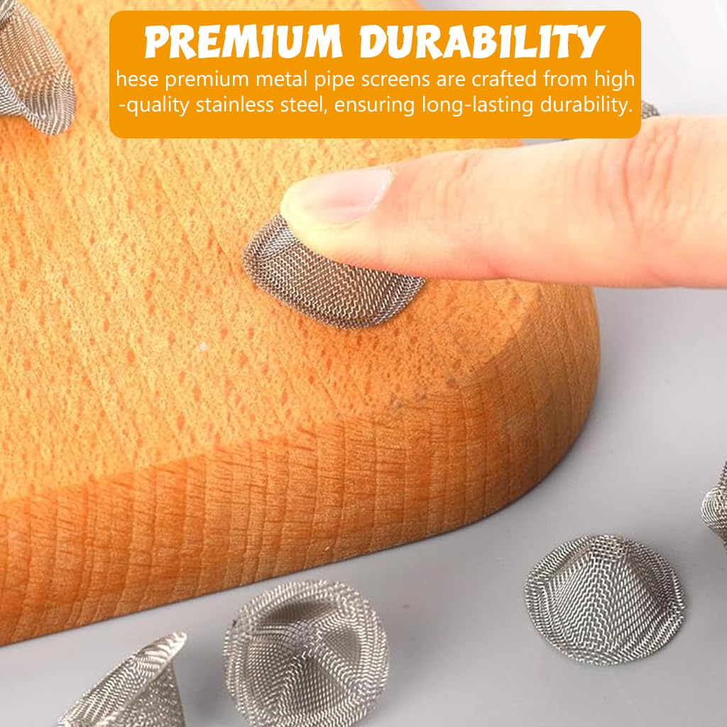 HASTHIP 20Pcs Fine Metal Pipe Screens 1/2 Inch Stainless Steel Bowl Screens Filters Cone-shaped Pipe Screens Reusable Screen Filters