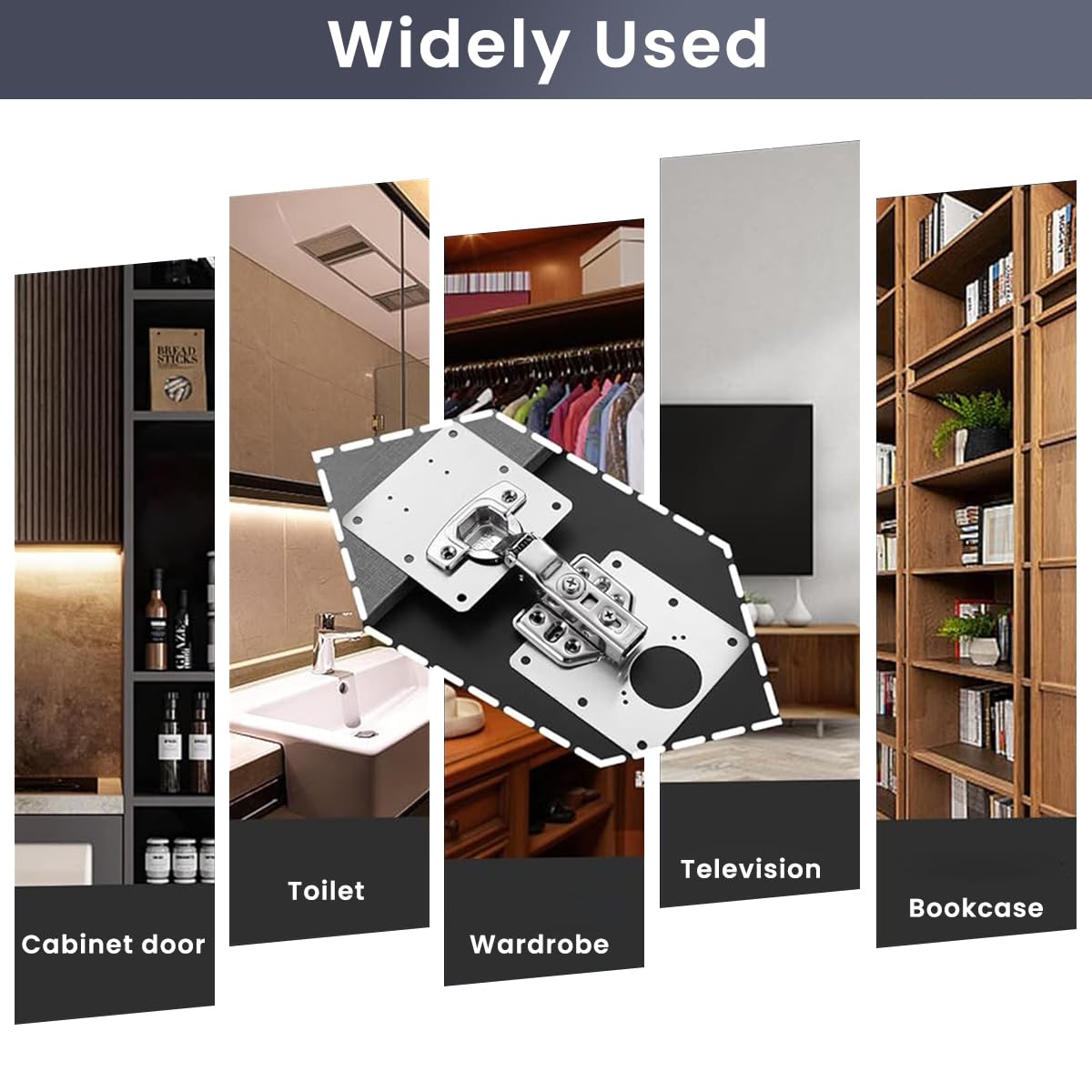 Serplex 8Pcs Cabinet Hinges Repair Plate, Stainless Steel Hinge Repair Brackets Kit, Kitchen Cupboard Door Hinge Repair Plate Kit for Cabinets Fixing Screws, Protect Wooden Kitchen Cabinet Door