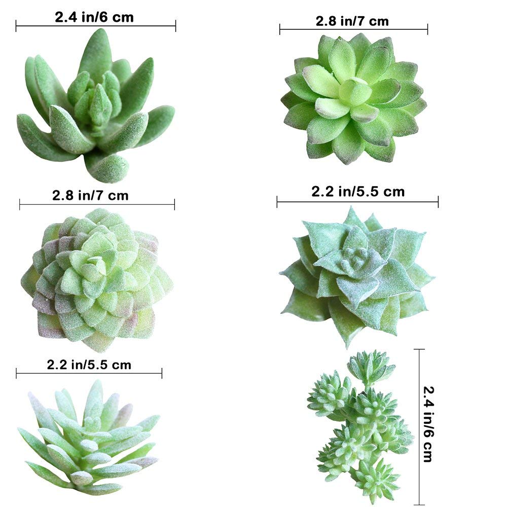 HASTHIP 11Pcs Artificial Succulent Plants, Faux Succulent in Flocked Green in Different Type Different Size, Mini Artificial Plants Desk Decor, Computer Desktop Decoration