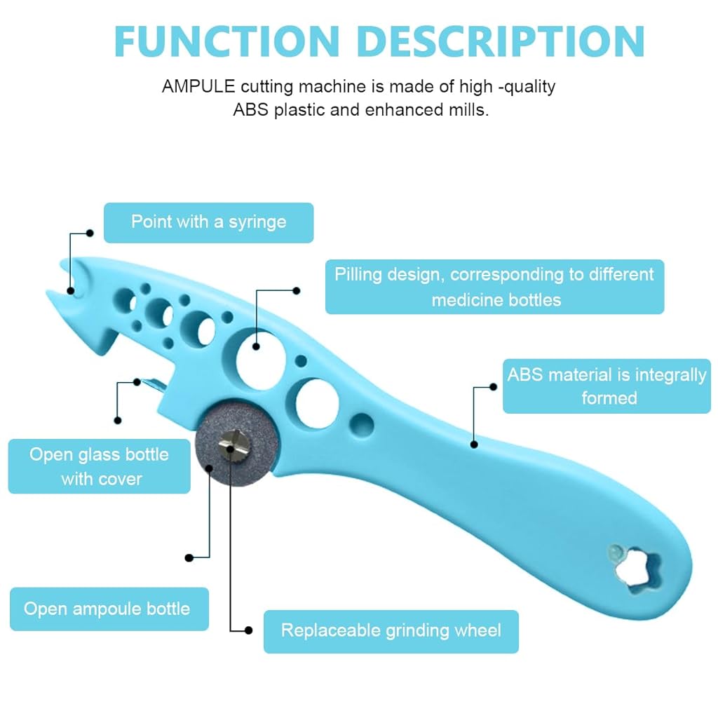 HASTHIP Ampule Cutter with Replaceable Grinding Wheel, Ampoule Cutter for Doctors, Glass Bottle Cutter, Ampule Breaker, Suitable for Home Daily or Medical Use, Cut The Ampoule