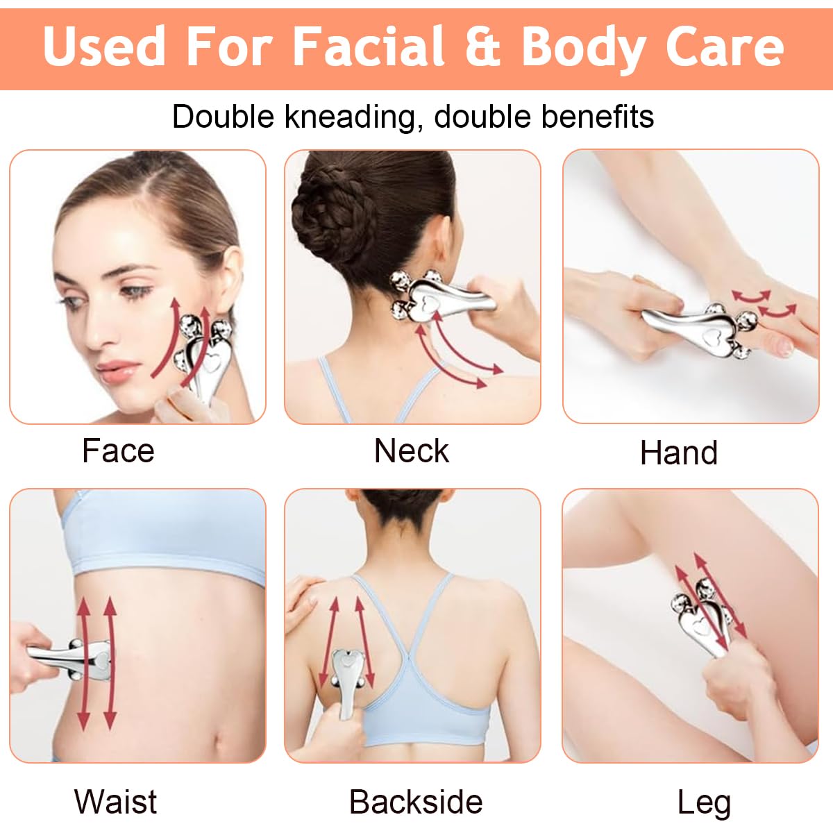 MAYCREATE Face Roller Facial Roller Face Massager for Face Lift, Skin Care Roller for Face Neck Body, Reduce Puffiness Remove Wrinkles, Gift for Women