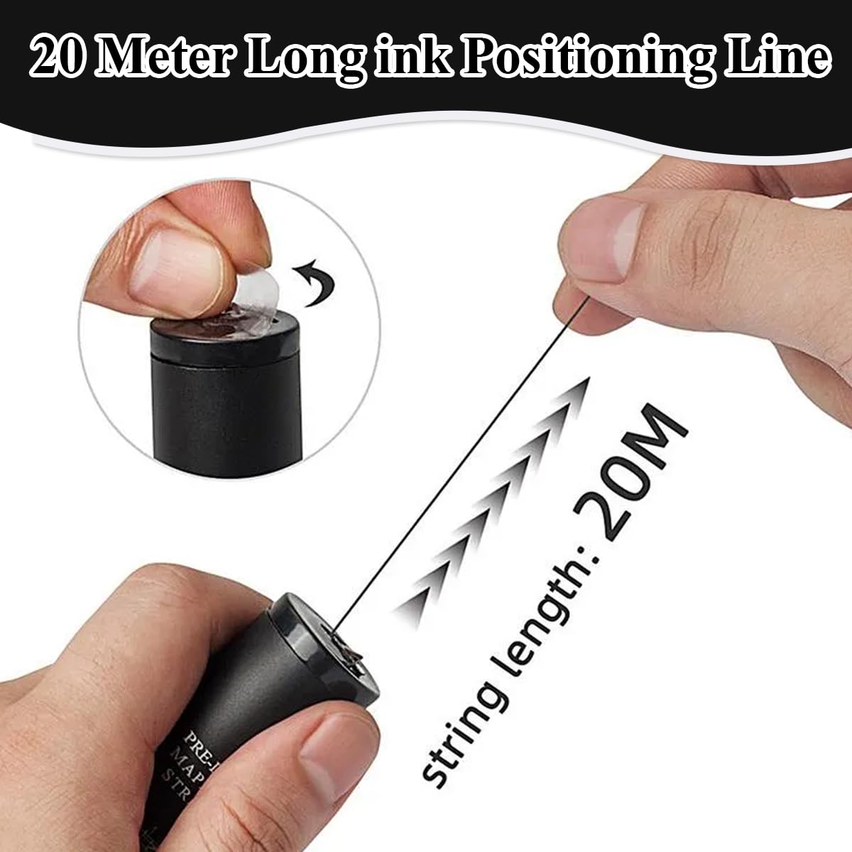 MAYCREATE 20 Meters Mapping String Eyebrow Tattoo Pre-Coated Ink Mapping String for Microblading Eyebrow Mapping Eyebrow Tattoo, Mapping Tool for Symmetrical Eyebrow