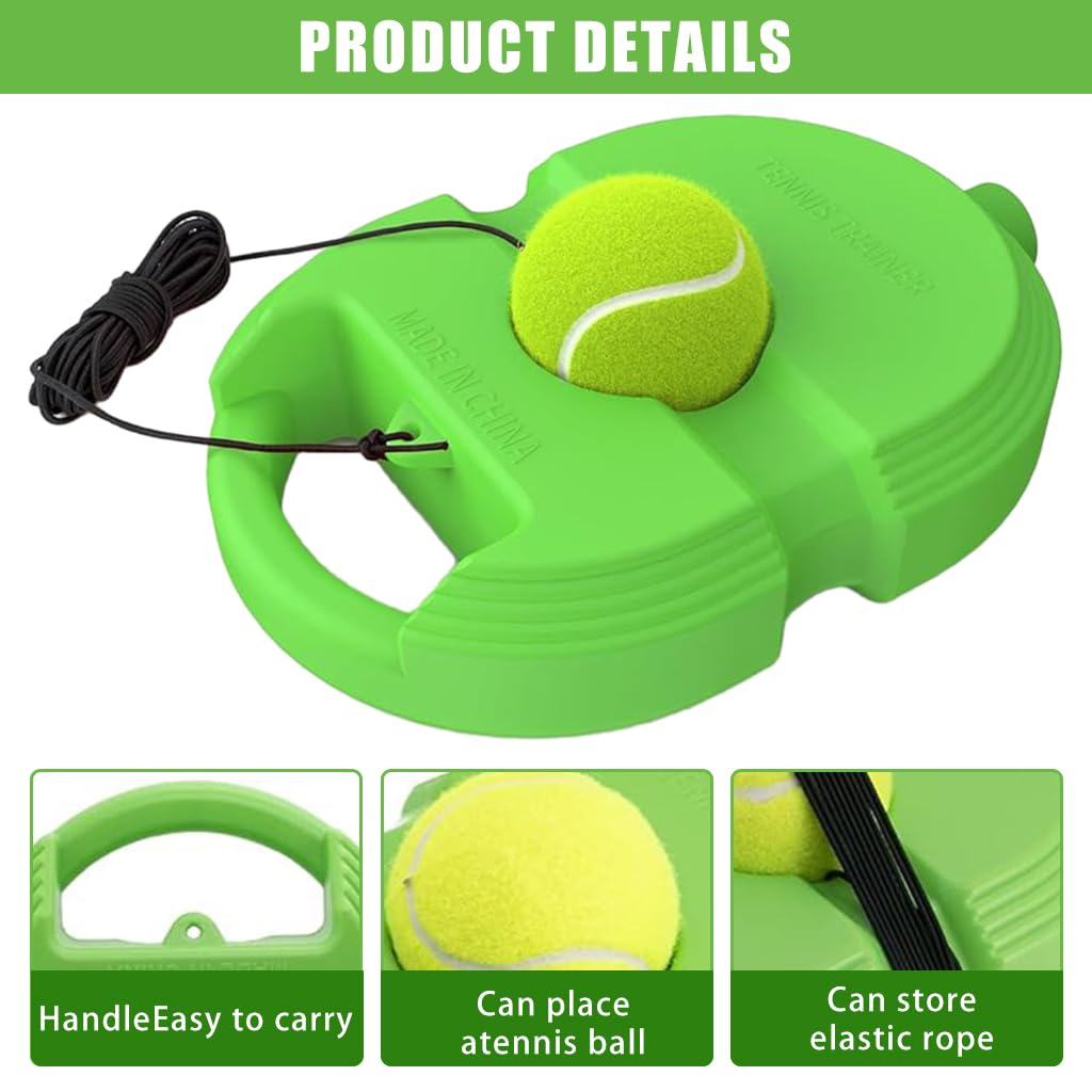 Proberos Tennis Trainer Device with Rebound Tennis Ball 3 Stringed Tennis Balls Tennis Trainer Starters Solo Training Tennis Training Device Outdoor Sport Tennis Training Kit for Teens, Adults