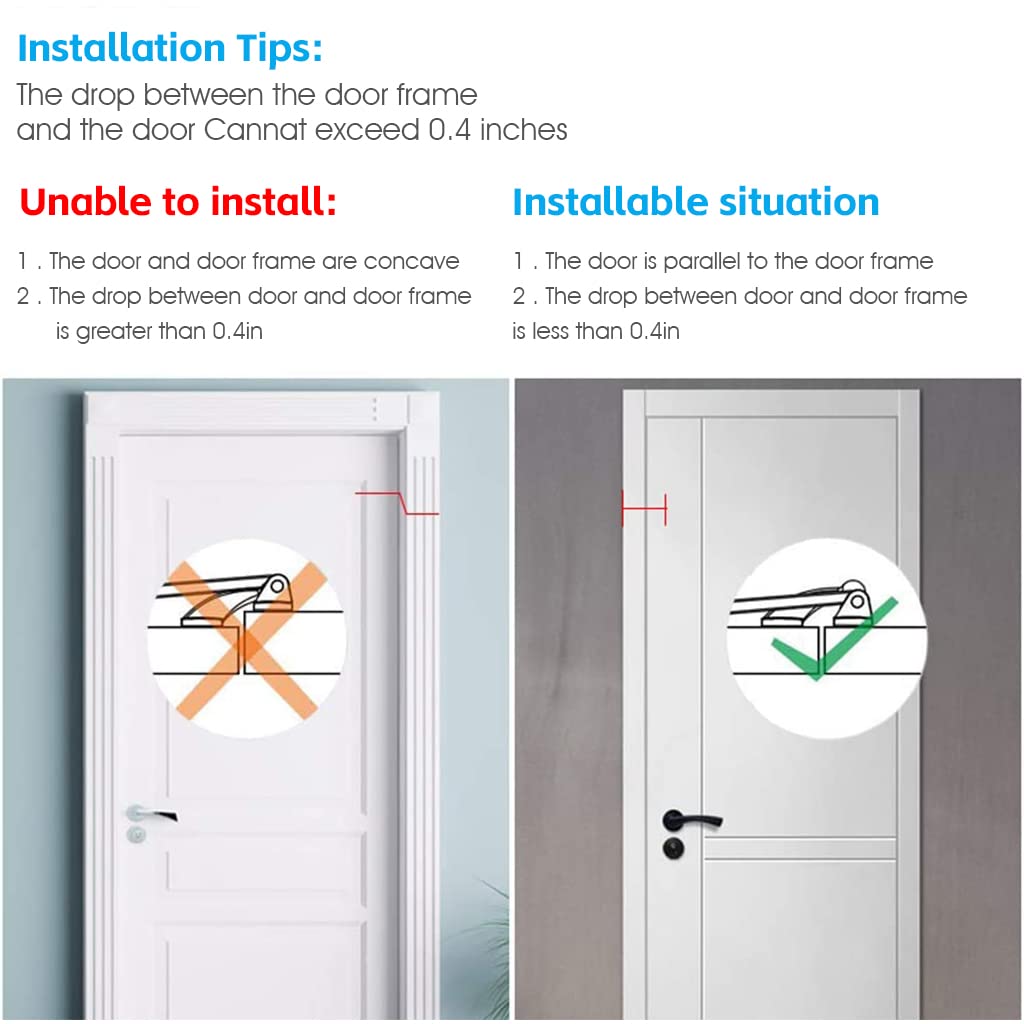 HASTHIP Door Lock Latch, Door Stopper for Kids Home Hotel Apartment, Thicken Aluminium Alloy Satin Nickel, Door Chain/Guard/Security Latch
