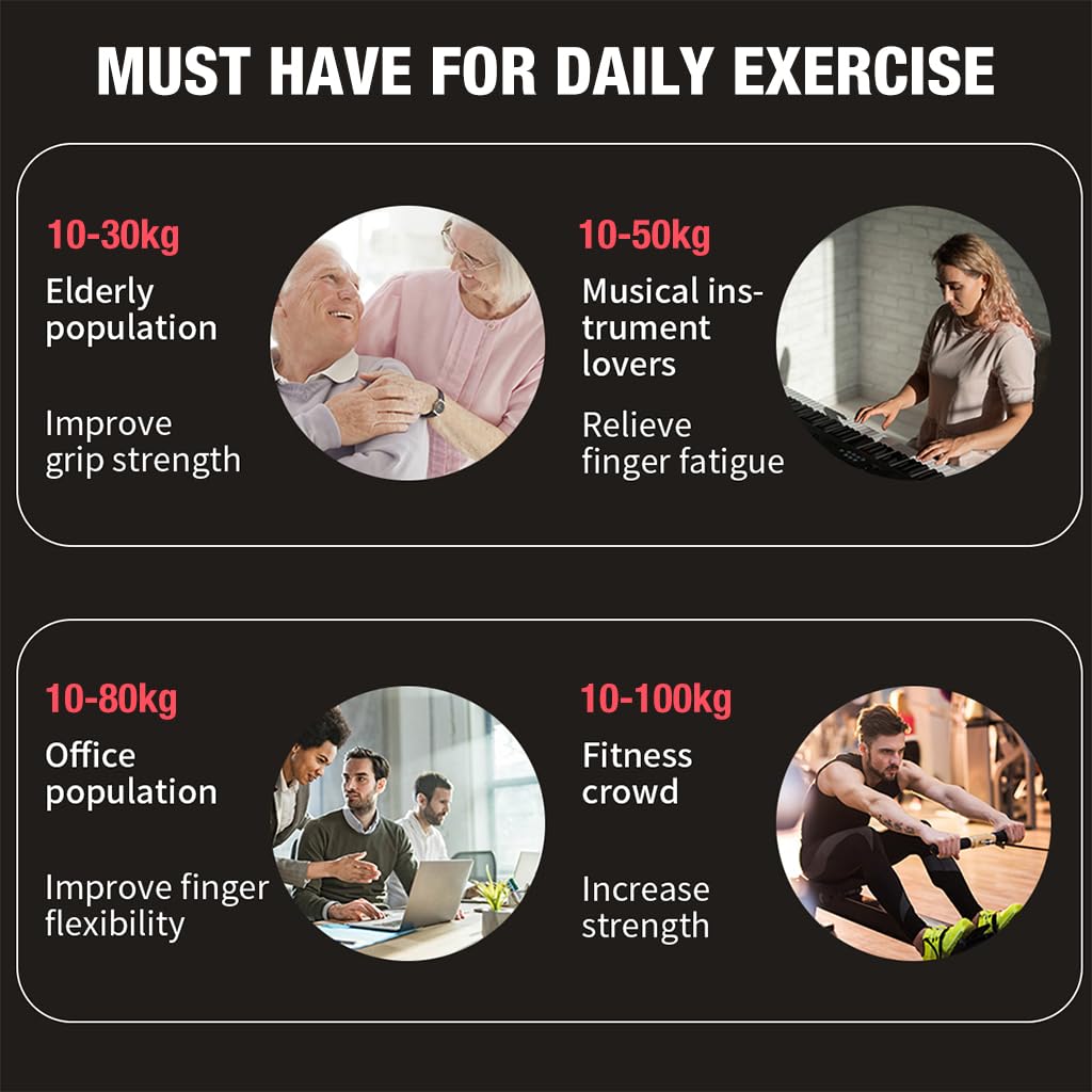 Proberos Hand Grip Strength Trainer, Hand Grip Strengthener with Counter, Adjustable Resistance 10 to 100kg, Non-Slip Gripper, for Athletes & Hand Exercising