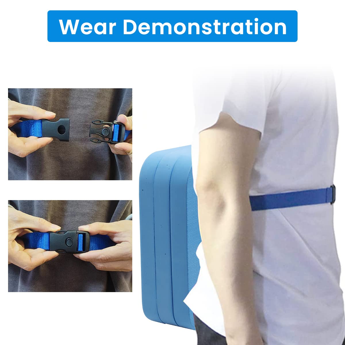 Proberos Swimming Floating Belt with Adjustable Belt, Detachable 3 Layer Foam Back Floating Board for Pool Swim Buoy Swimming Accessories for Kids Adults (27 * 20 * 8cm)