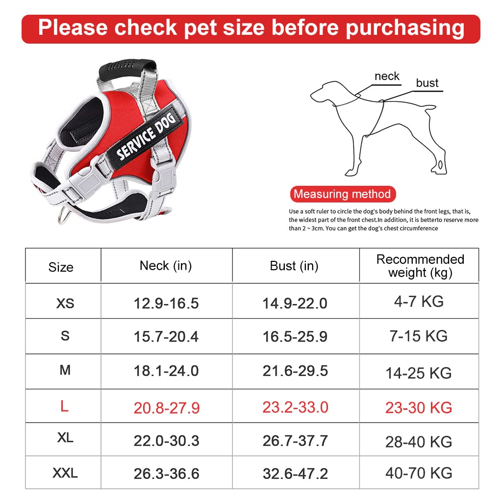 Qpets D-Ring Body Belt for Dogs, Dog Harness for Large Dogs with Safety Reflective Strip, Quick Release Buckle Adjustable Size Easy Control Handle for Medium Large Dog for 23-30kg(L)