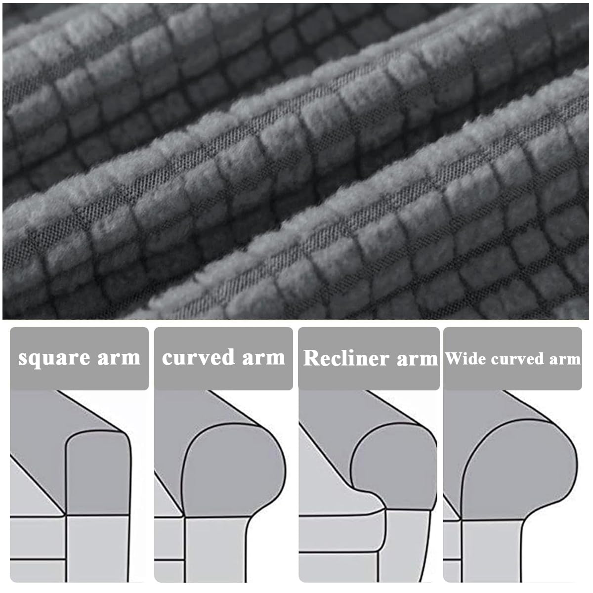 HASTHIP 2Pcs Elastic Sofa Armrest Cover for Armchairs Spandex Arm Armrest Cover for Reclining Sofa, Chaise Lounge Chair, Leather Chair, Recliner Sofa, Minimalist Gray Sofa Armrest Cover