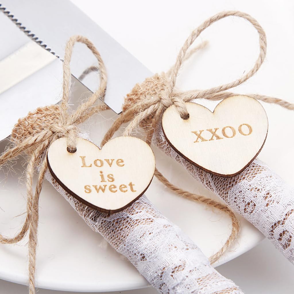 HASTHIP Cake Cutting Knife Set with Twine and Packing Box, Elegant Stainless Steel Cake Knife and Cake Server Set, Wedding Cake Knife for Engagement, Anniversary, Birthday, Party, Prom