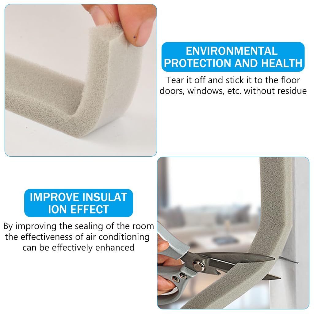 HASTHIP Window Gap Filler Strip Gap Sealing Tape Self-Adhesive Foam Tape Gap Sealing Tape 3cm x 200 cm Noise Reduction Windproof Window Gap Sealer Foam Strip