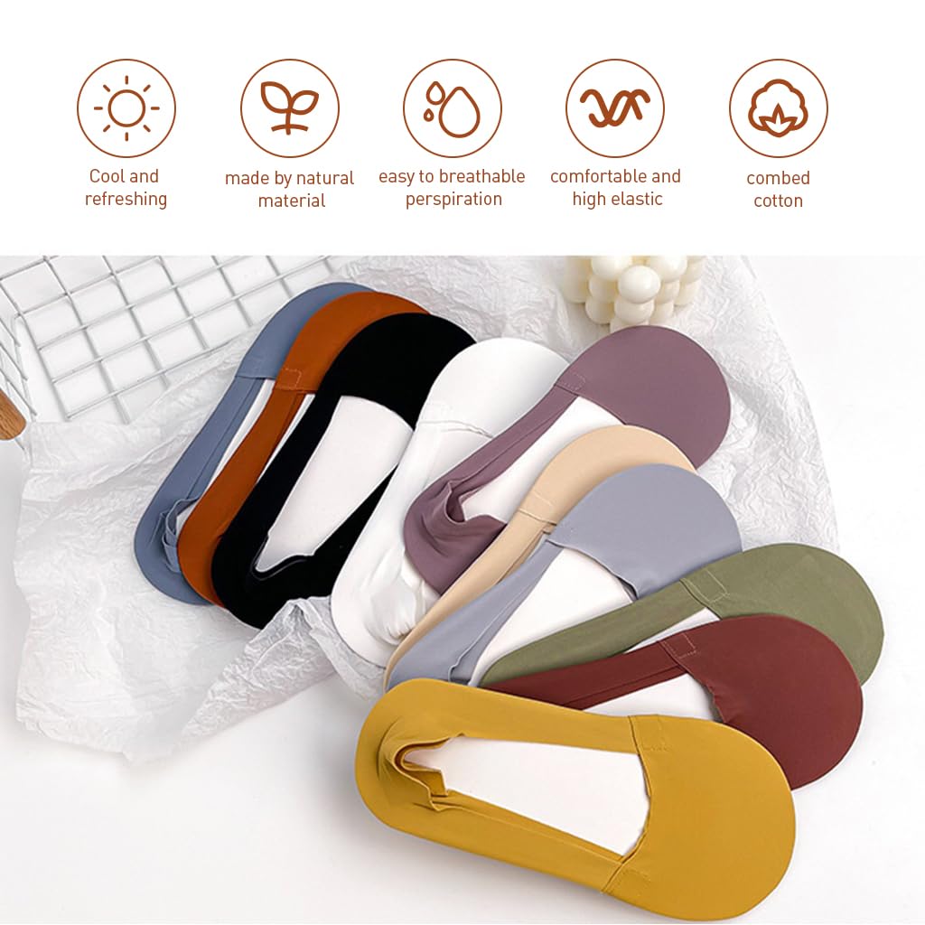 PALAY No Show Socks for Women Summer Low Cut Socks Non Slip Invisible Hidden Sock Cool Comfort Breathable No Show Liner Socks with Anti-Slip Silicone Strip - 10 Pairs