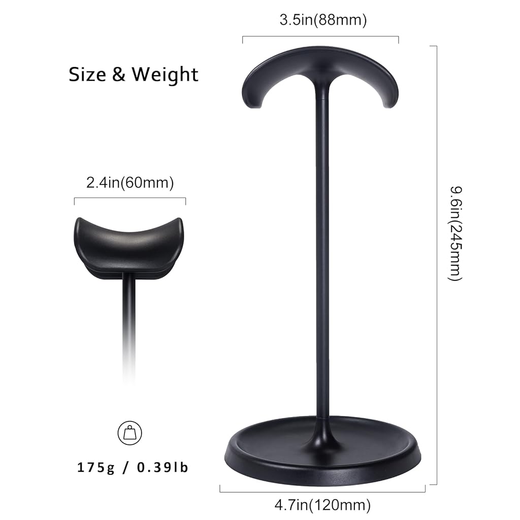 ZORBES Desk Headphone Stand Minimalism Gaming Headphone Organizer Stand Headphone Holder with Metal Weighted Base Desk Organizer Universal Headphone Headphone Stand