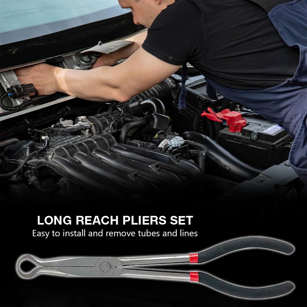 STHIRA Spark Plug Wire Removal Plier 11 inches Spark Boot Removal Pliers for Car Anti-slip Serrated Tongs Spark Plug Removal Pliers