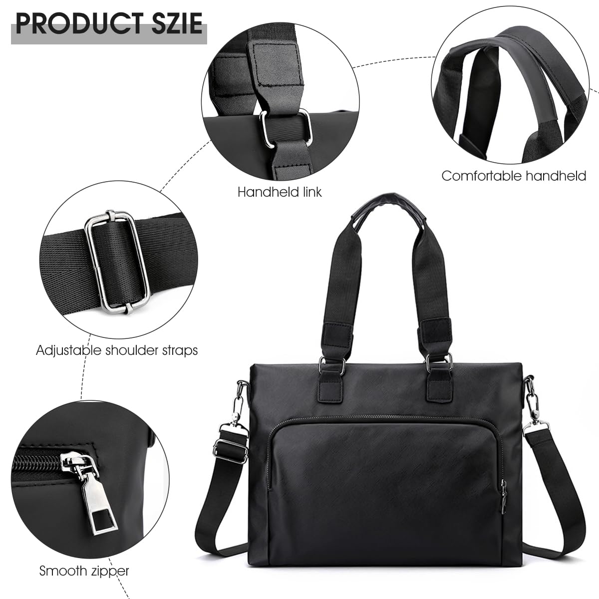GUSTAVE Laptop Bag 14 inches Stylish Waterproof Nylon Laptop Bag Travel Laptop Bag Business Laptop Bag with Handle & Shoulder Strap Laptop Shoulder Bag Travel Shoulder Bag for Men Women