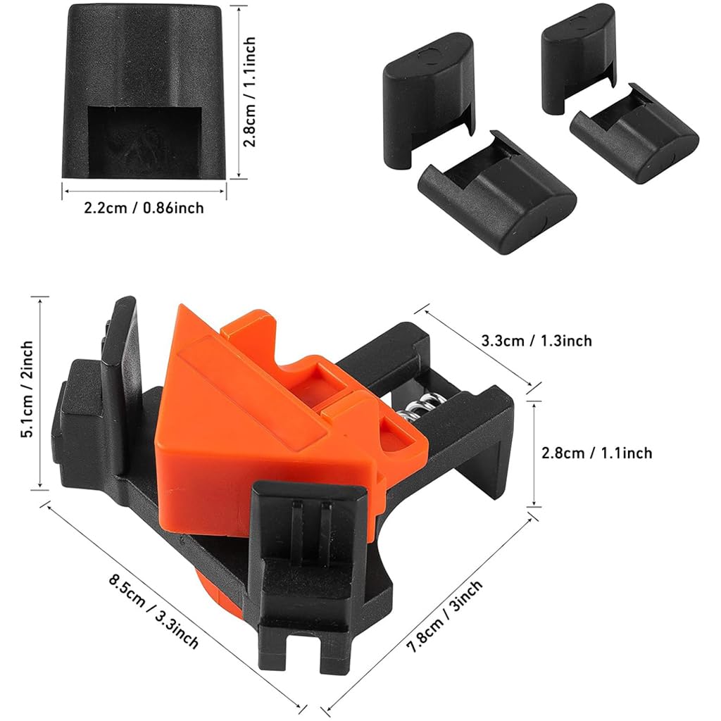 Serplex 90 Degree Corner Clamp, 4PCS Adjustable Single Handle Spring Loaded Right Angle Clamp, Woodworking Corner Clip Quick Spring Loaded Woodworking Clamp for Woodcraft, DIY Craft