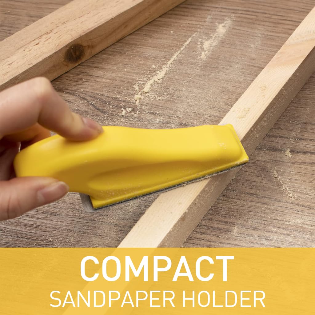 Serplex 50 Sheet Sandpaper Strips & Sandpaper Holder Hook and Loop Sandpaper Strips Mixed Grit Sandpaper Strips 80 to 400 Grit Sandpaper Strips for Wood Working, Polishing