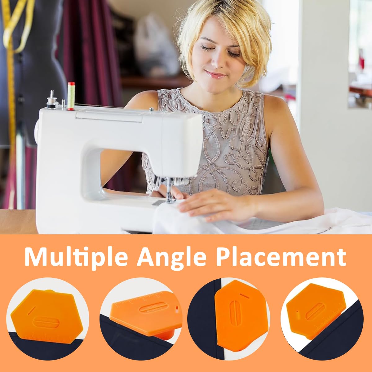 HASTHIP Sewing Guide Magnetic Sewing Guide Multi-Purpose Tool Polygonal Sewing Guide Seam Guide Locator Tool, Sewing Accessories Supplies