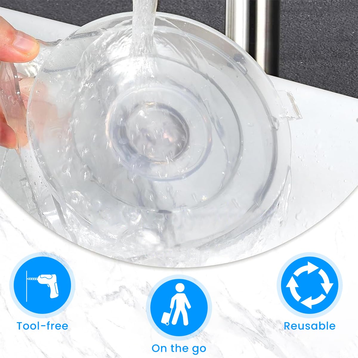 HASTHIP Transparent Shower Foot Rest with Strong Suction Cup, Wall-Mounted Foot Pedal for Shaving & Showering, Bathroom Showering Accessories