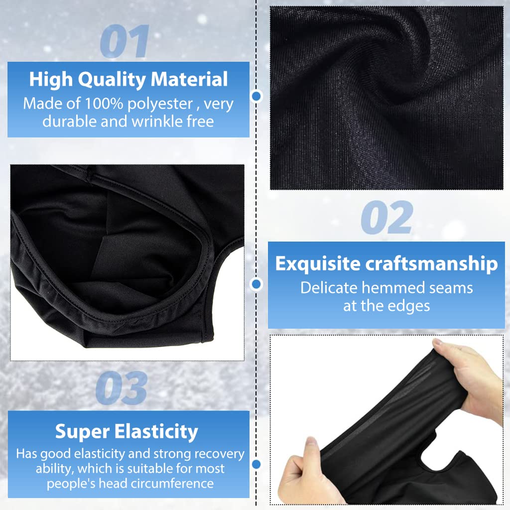 Proberos 3Pcs Balaclava for Men Women, Breathable Bandana for Dust Protection & Sun Anti Bacterial Multipurpose Headband for Cycling Skiing Outdoor Activities Black