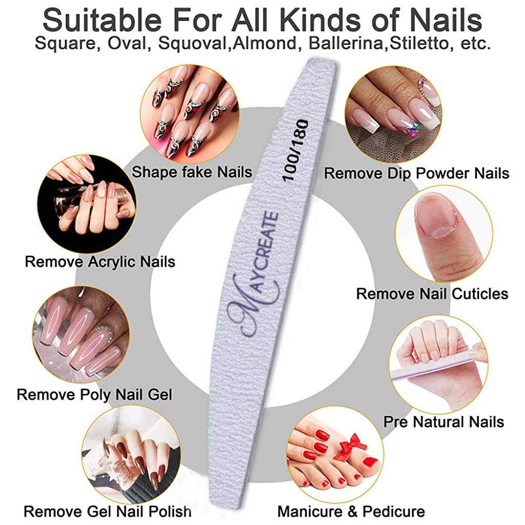 MAYCREATE IainStars Arch Shape Nail Files Buffing Polish Pro Manicure Tool- 10 Pieces