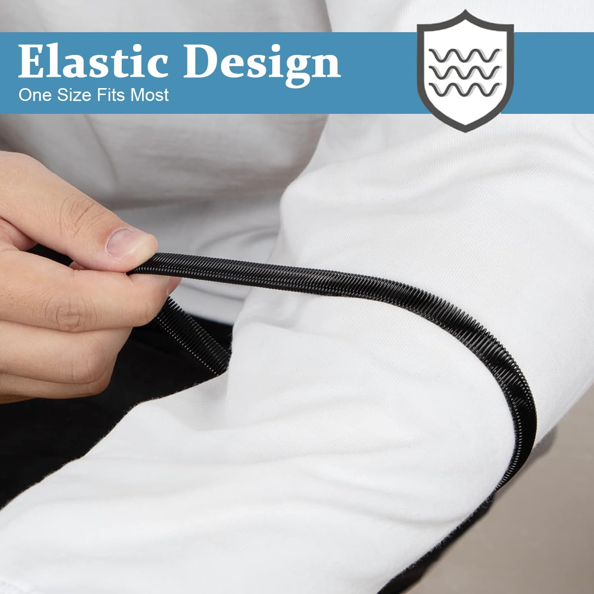 GUSTAVE 1 Pair Shirt Sleeve Garters Stretchy Anti-Slip Armbands Sleeve Holder Fashion Bartenders Metal Arm Garters for Men Women Fixing Long Sleeves - Black