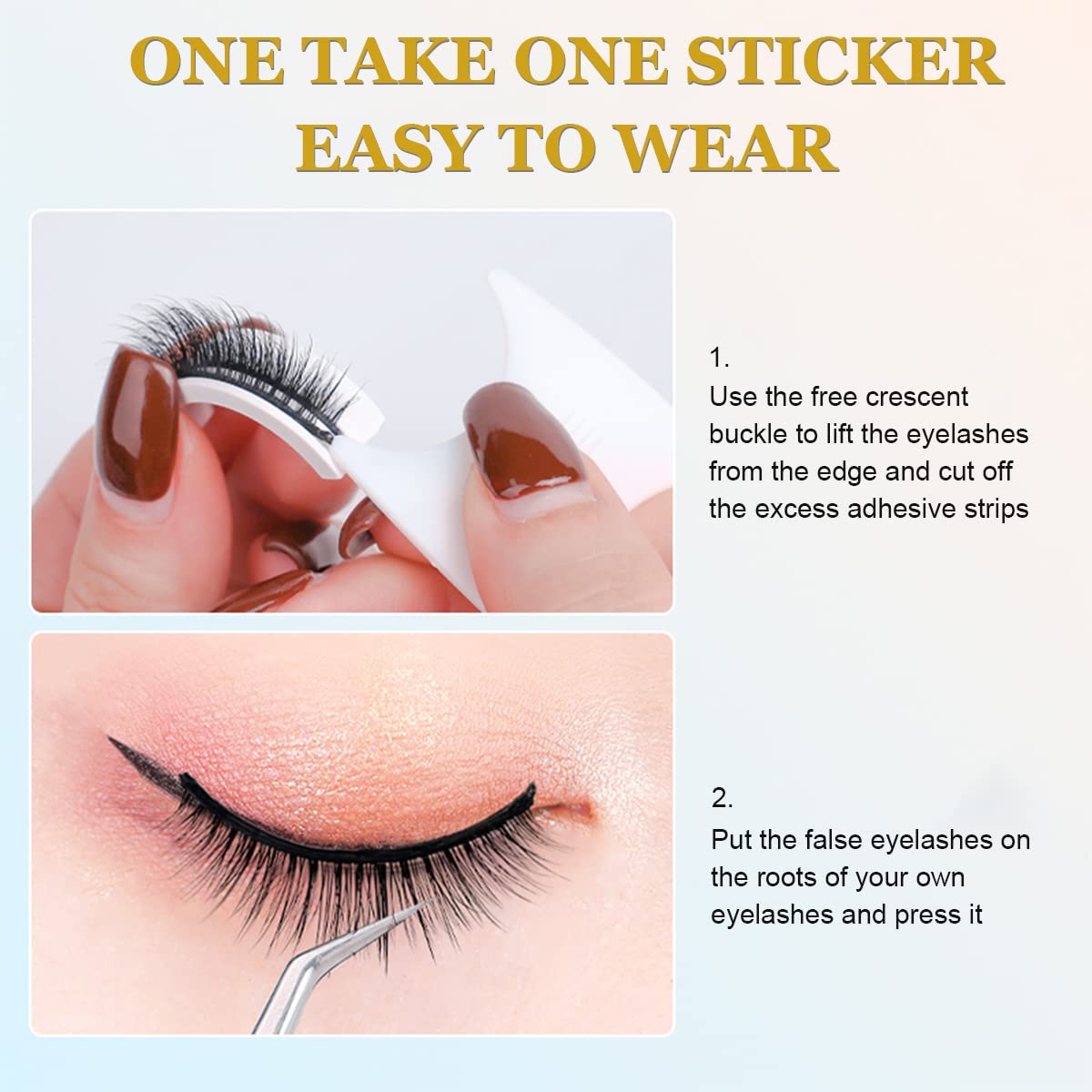 MAYCREATE 2 Pairs Reusable 3D False Eyelashes Long Natural Look Self-Adhesive Eyelashes Magnetic and Waterproof Fake Eyelashes For Girls Women (09 Natural) Black