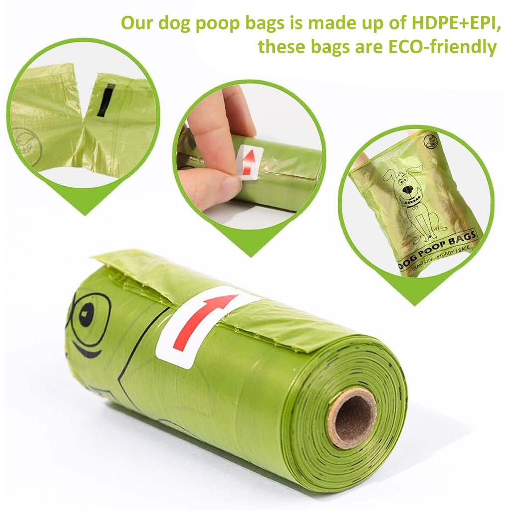 Qpets 240 pcs Dog Poop Bag Biodegradable Dog Poop Bag Large Dog Poop Bag Leakproof Waste Bag Plastic Bag for Dog Walking Dog Supplies