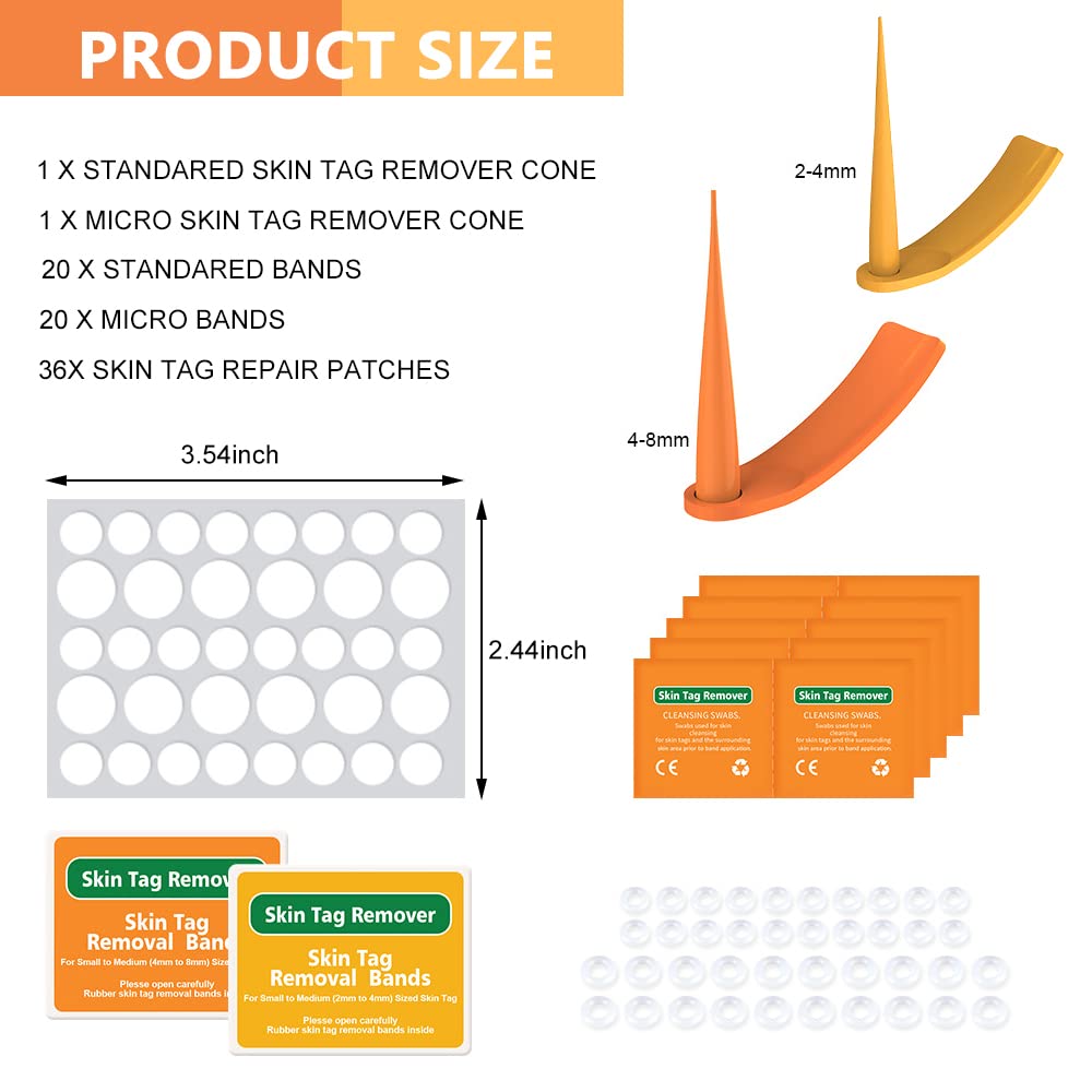 MAYCREATE Skin Tag Removal Tool 2 in 1 Skin Tag Remover Painless Skin Mole Tag Remover Set Safe and Easy to Remove 2mm-7mm Skin Tags