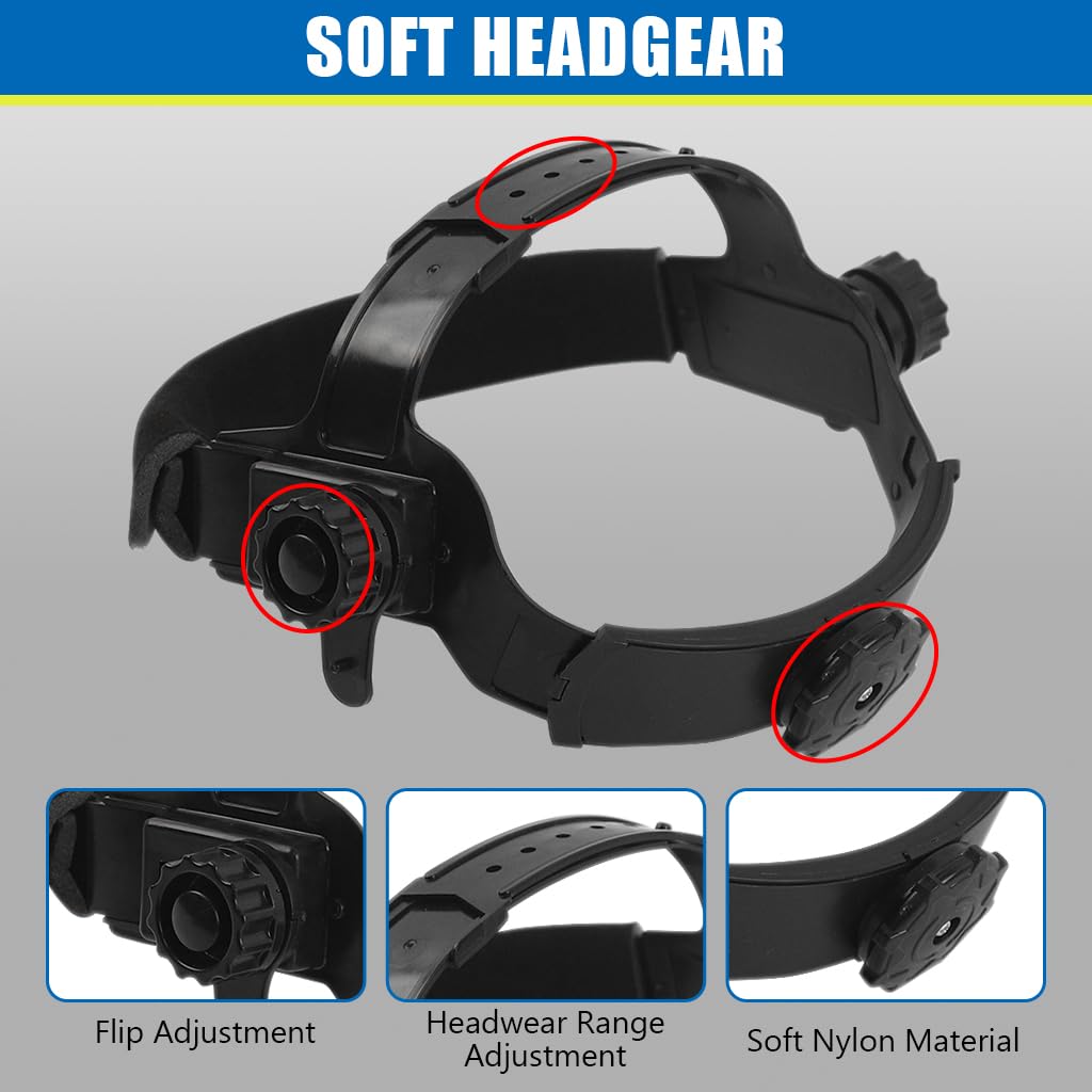 Serplex Auto Darkening Welding Helmet Flip-Up Face Mask Welding Helmet with 10 Replacement Auto Darkening Lens Heat Resistant Universal Arc Welding Helmet for GMAW, PAW, GTAW, TIG