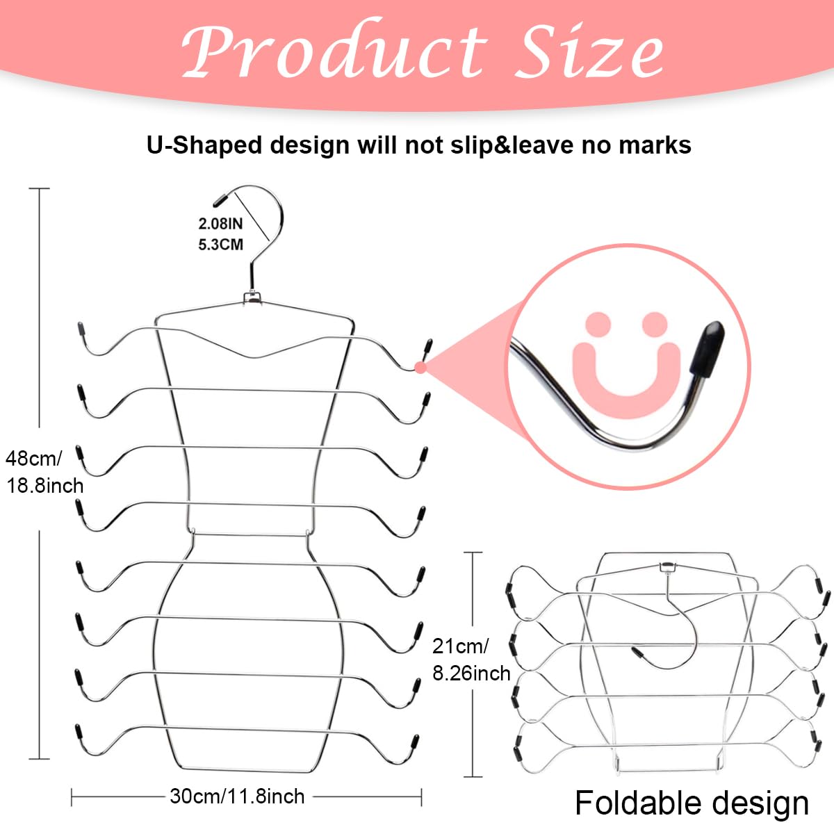 HASTHIP Bra Hanger Multi Bra Hanger Space Saving Wardrobe Sport Bra Hanger Organizer Tank-Top Wardrobe Hanger Wardrobe Organizer Stainless Steel Multi Bra Hanger