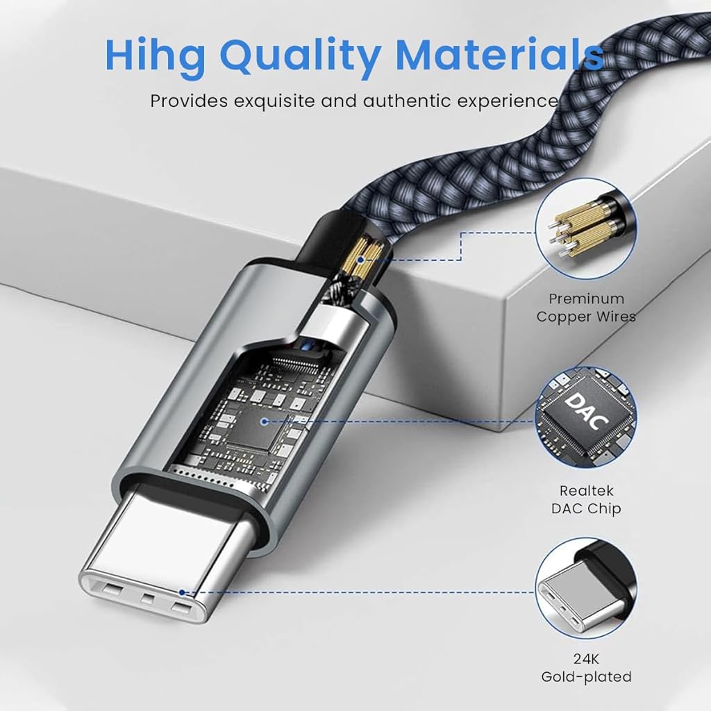 ZORBES USB C Charging Cable 2 In 1 USB C Audio Cable USB C to 3.5mm Jack Aux Cable USB C to USB A Charging Cable Data Cable Car Audio Cable Compatible with iPhone 15, Galaxy S24 Ultra/S24/S23/S22