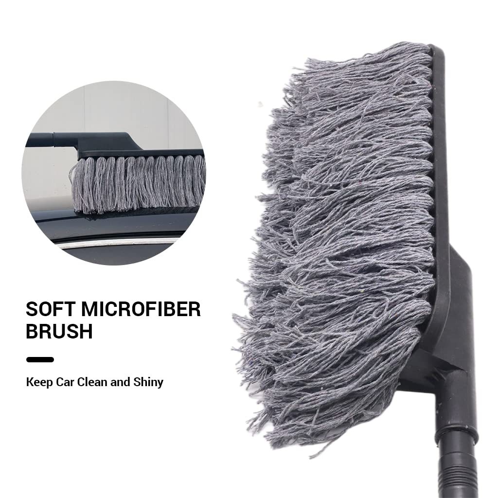 STHIRA Car Duster Microfiber, Car Duster Brush with Detachable Handle, Multi-Purpose Car Cleaning Duster for Exterior Interior