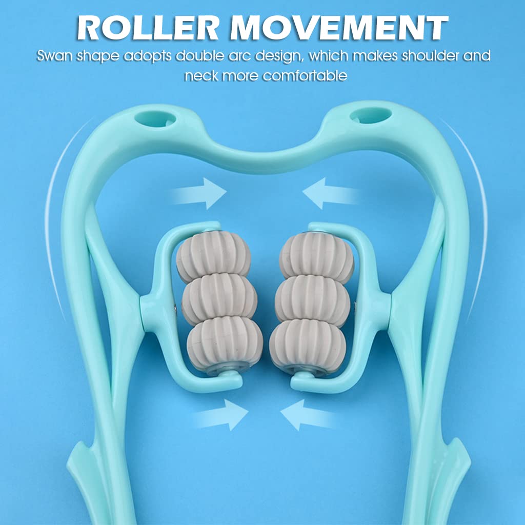 MAYCREATE Neck Massager, 6 Neck Massager Rollers for Pain Relief Manual Roller Massager for Neck, Relaxology Neck Massager Relieve Neck Soreness Muscle Pain