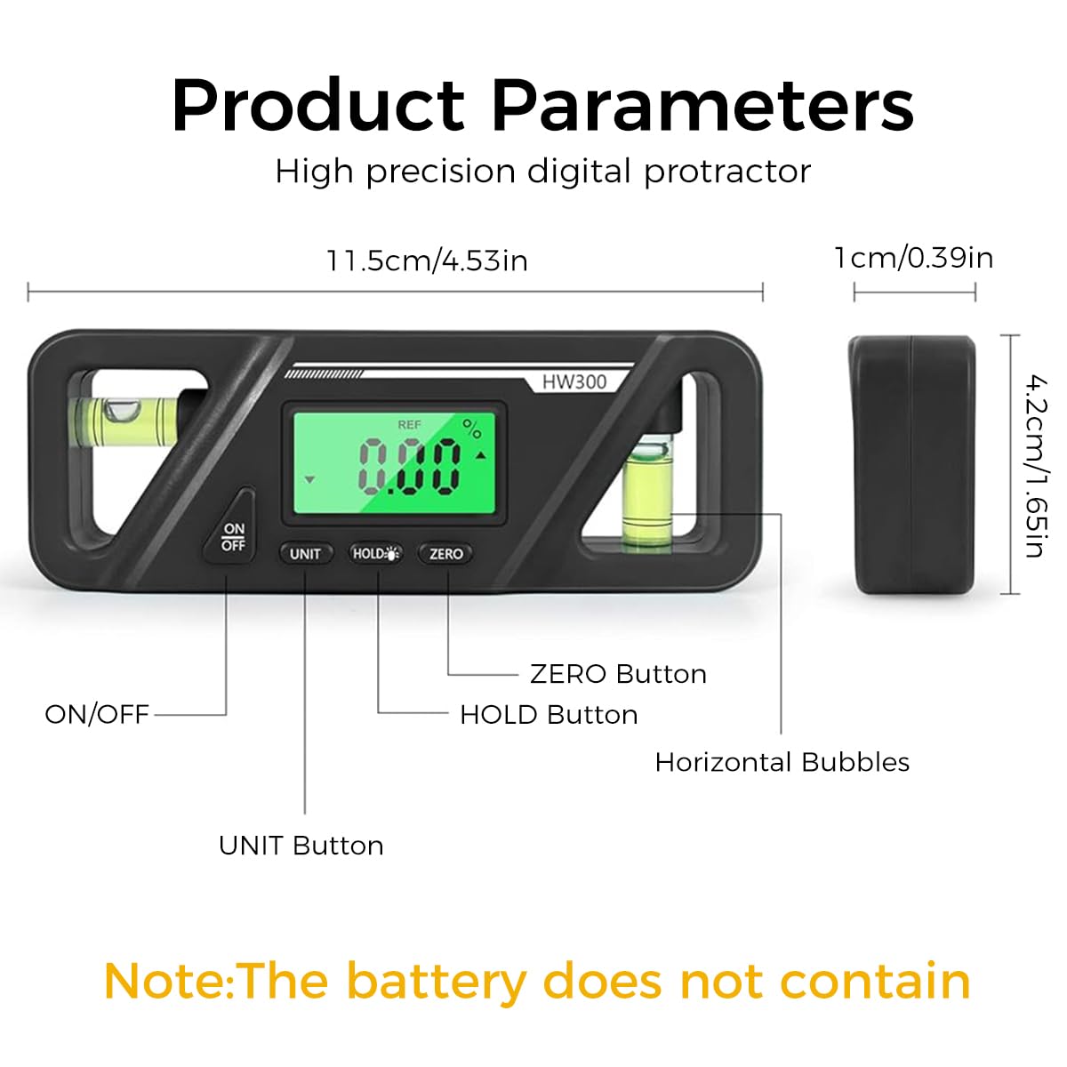 Serplex Digital Protractor High Precision LCD Backlight Digital Angle Finder Mini Angle Gauge for Construction Carpenter Craftsman Home Professional (Battery Not Included)