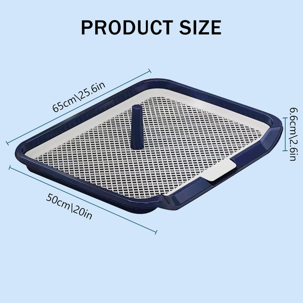 Qpets 65 x 50cm Dog Poop Tray, Puppy Pee Poop Training Deck, Pee Pads for Dogs, Dog Pee Pads, Plastic Dog Pet Potty Indoor Training Toilet for Small and Medium Dogs, Easy to Clean