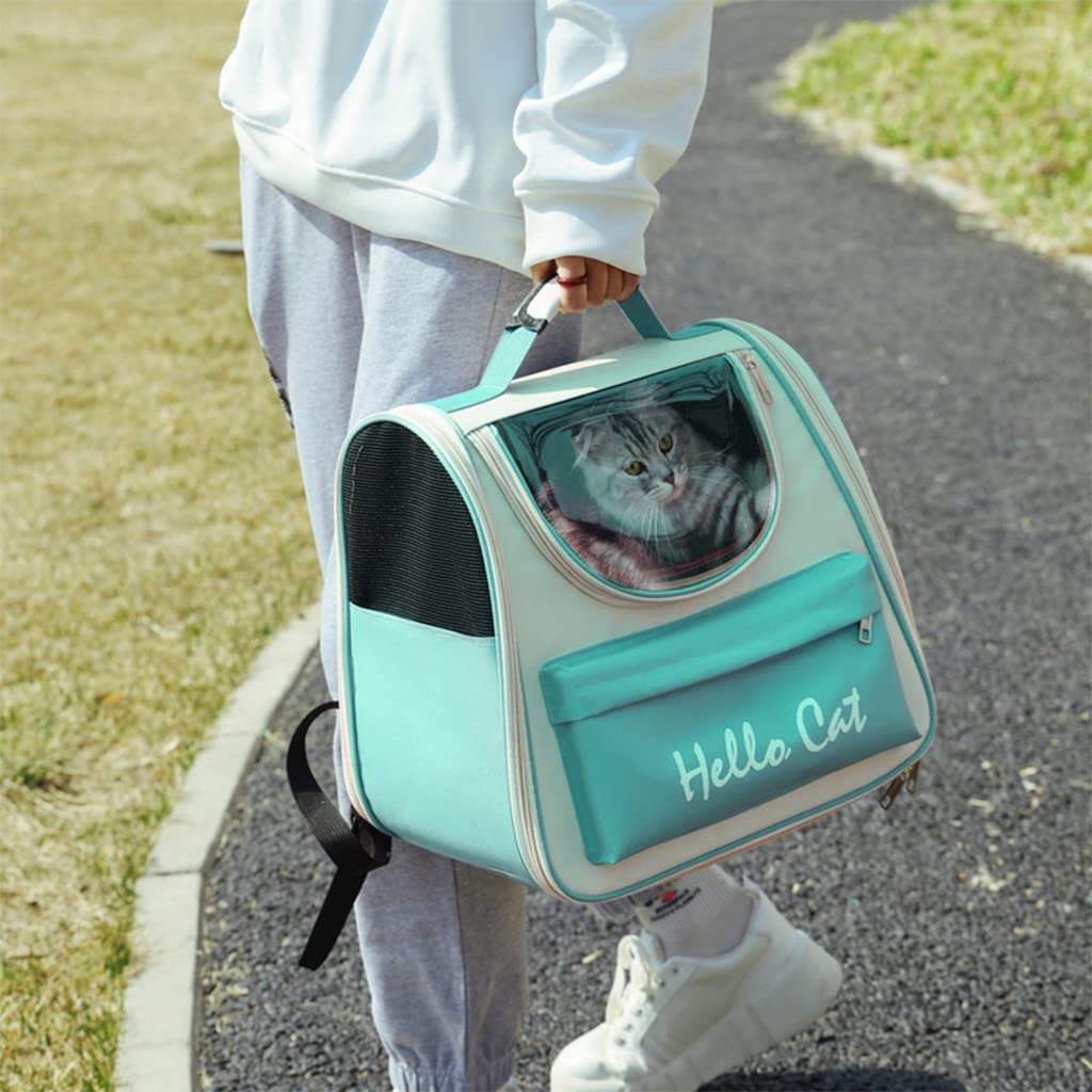 Qpets Cat Carrier Backpack Cat Carrier Small Pet Travel Carrier Lightweight Carrier for Dog Cat Carrier Backpack with Handle Carrier for Small Medium Cat Dog Within 15kg